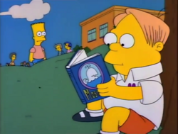 Martin Prince, from the simpsons reading Moby Dick