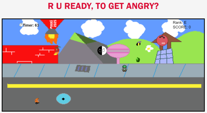 screenshot of the game I created called Angry Man's Utopia