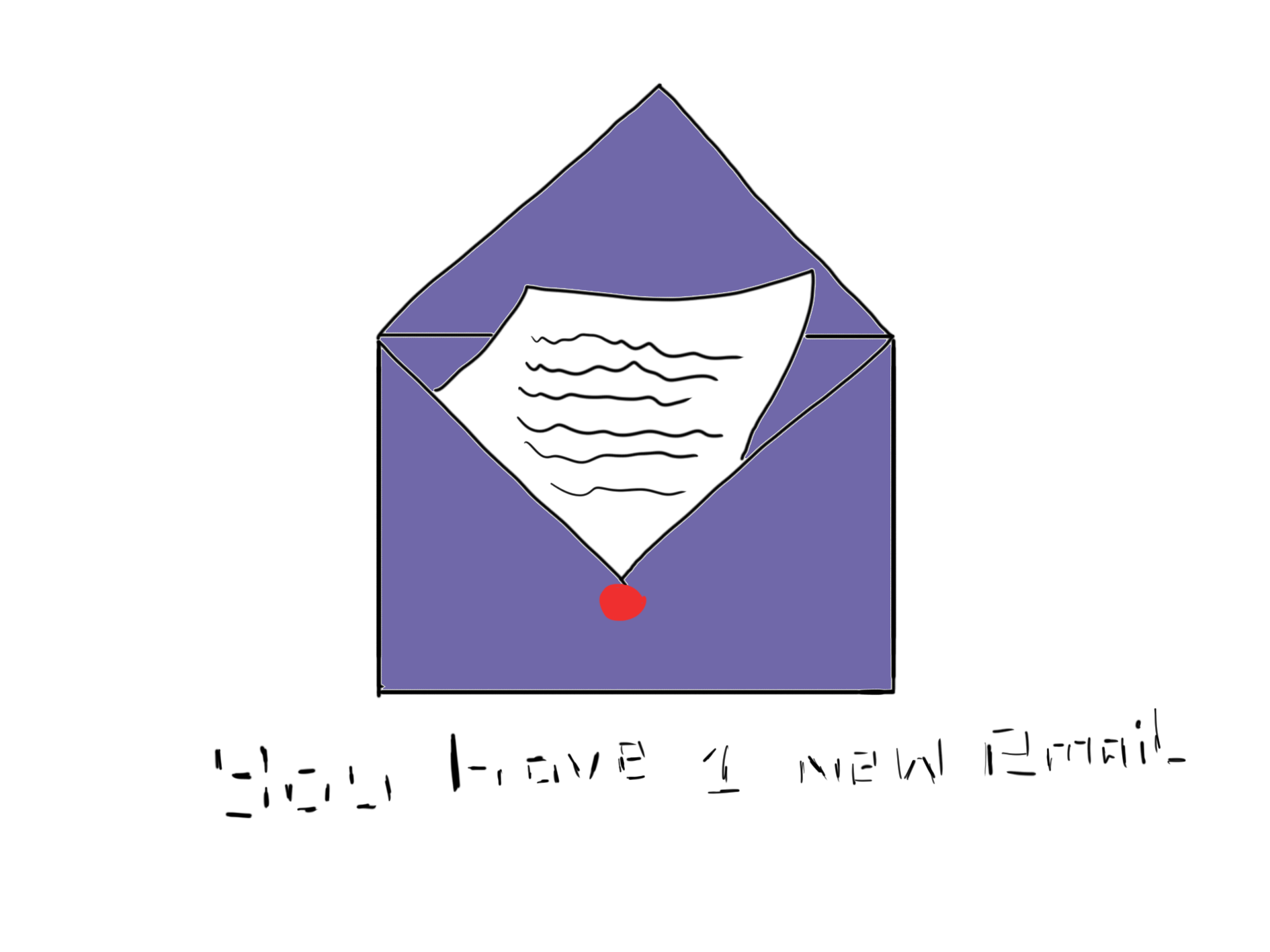 drawing of a blue envelope, used as the image to depict the contact email