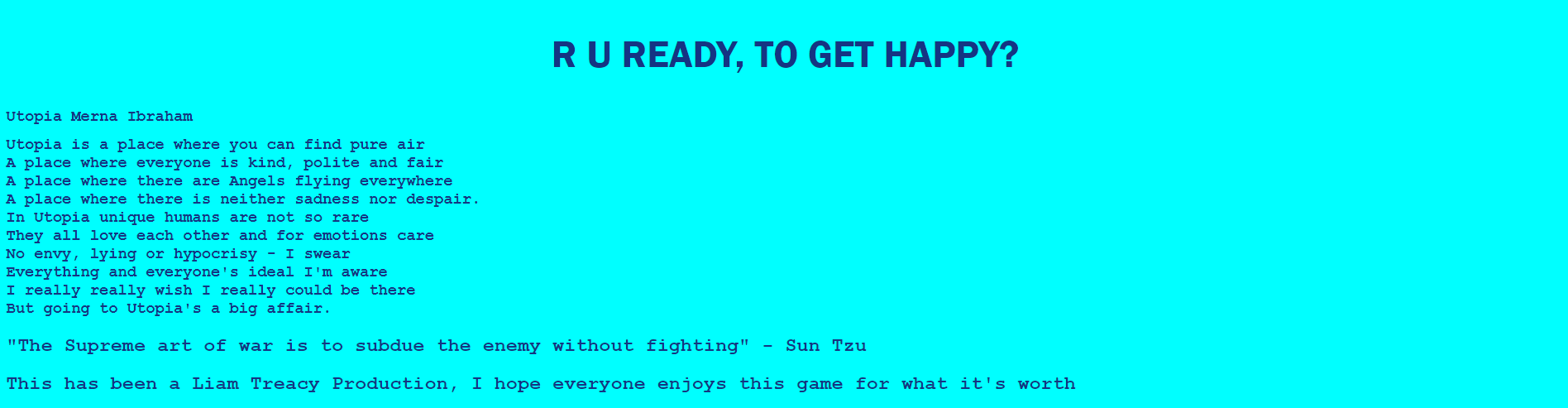 screenshot of the good ending from my game